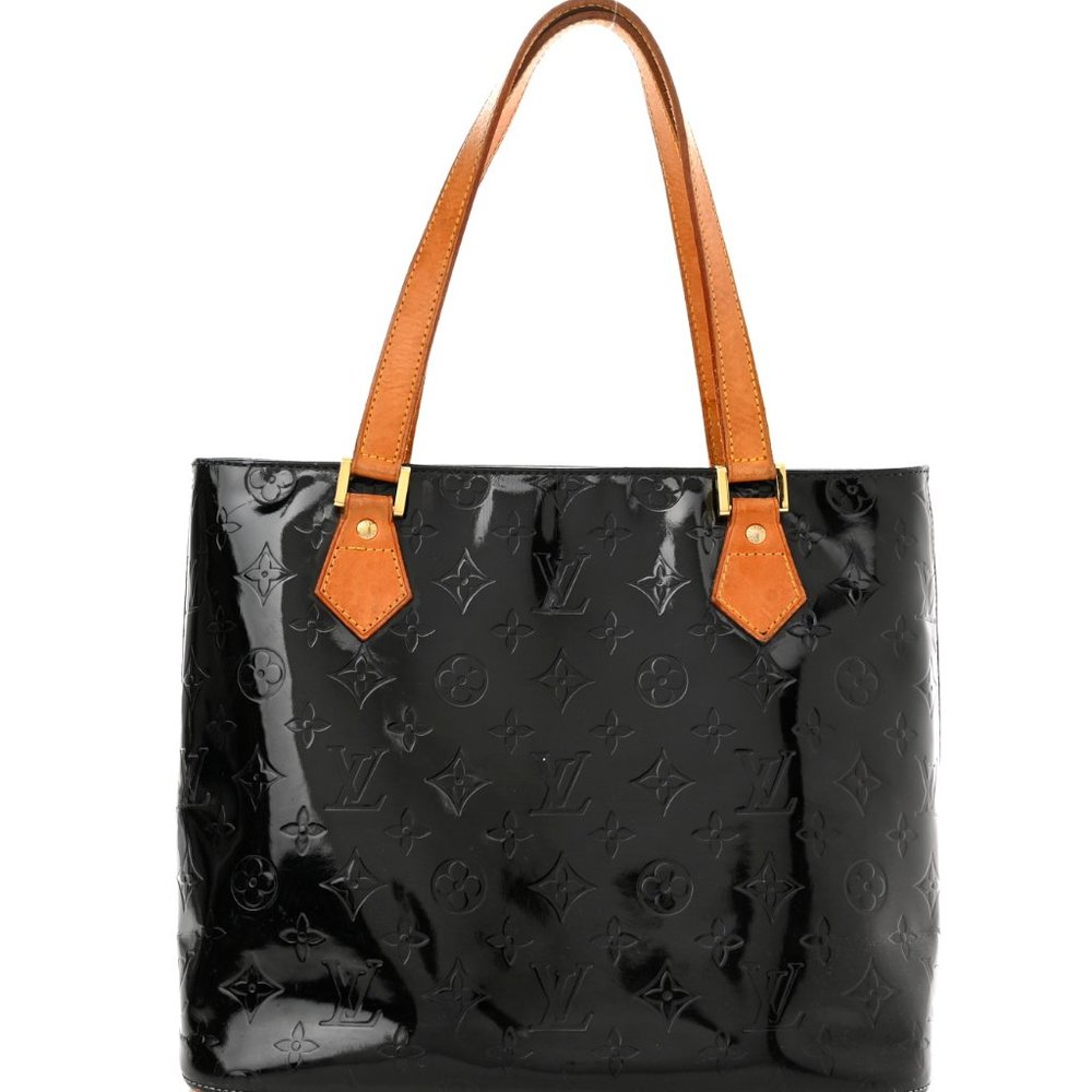 SALE! Vintage Louis Vuitton Houston Black Vernis Leather Logo Shoulder Bag